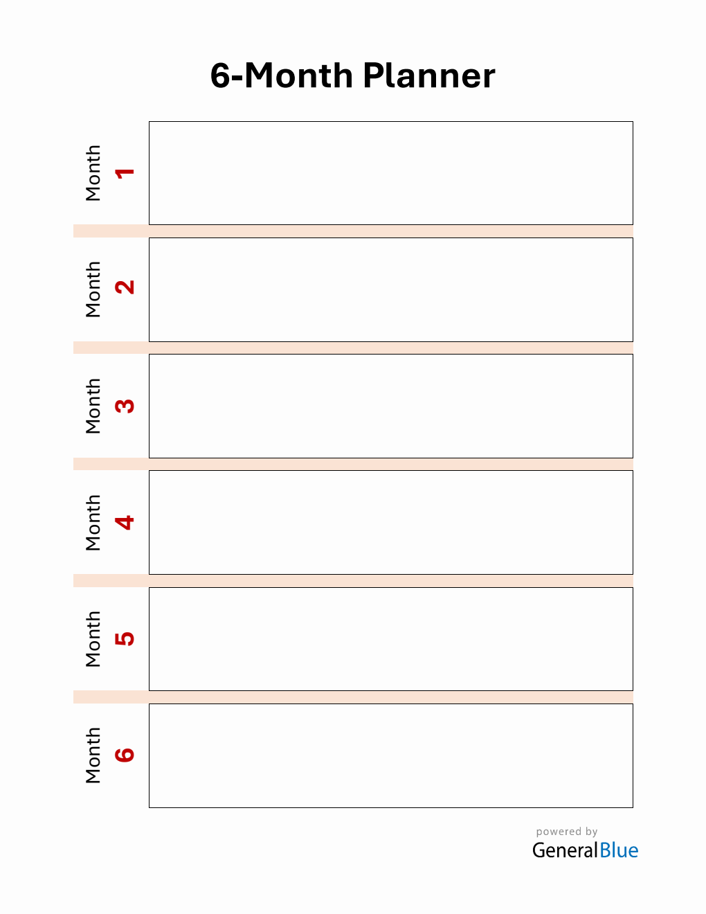 Free 6-Month Planner - Download in Word (Classic)