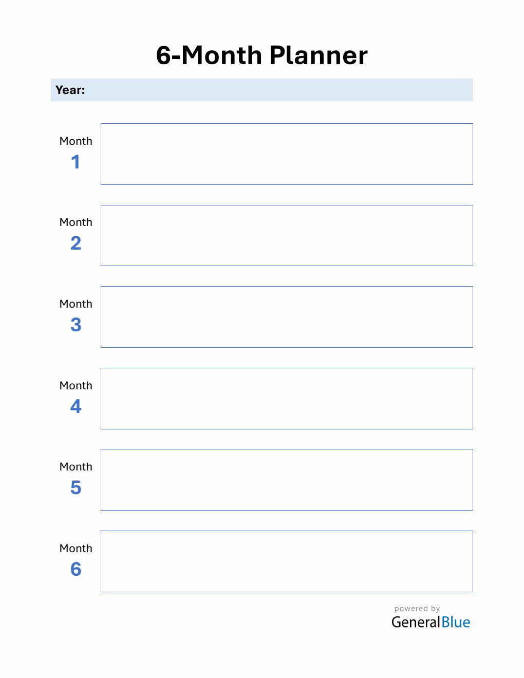 Free 6-Month Planner - Download in Word (Printable)
