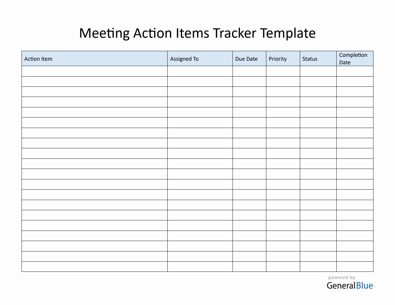  Action Item Tracker Template PDF