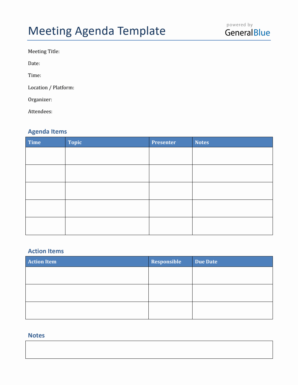  Agenda Template in PDF