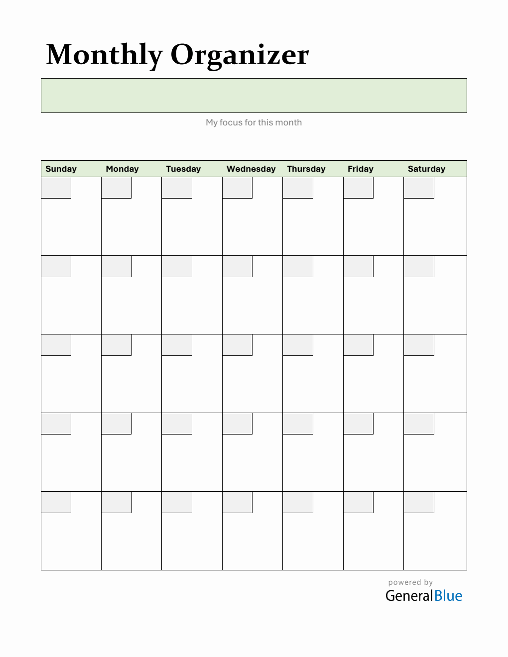 Free At-a-Glance Monthly Planner (Word)