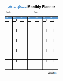 Blank At-a-Glance Monthly Planner (Word)