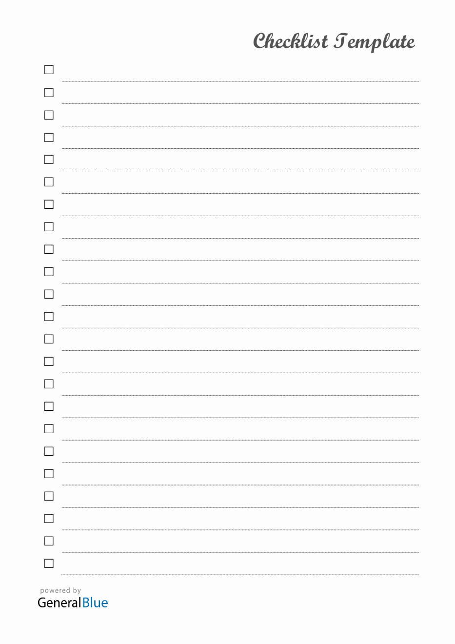 Checklist Template Word (A4)