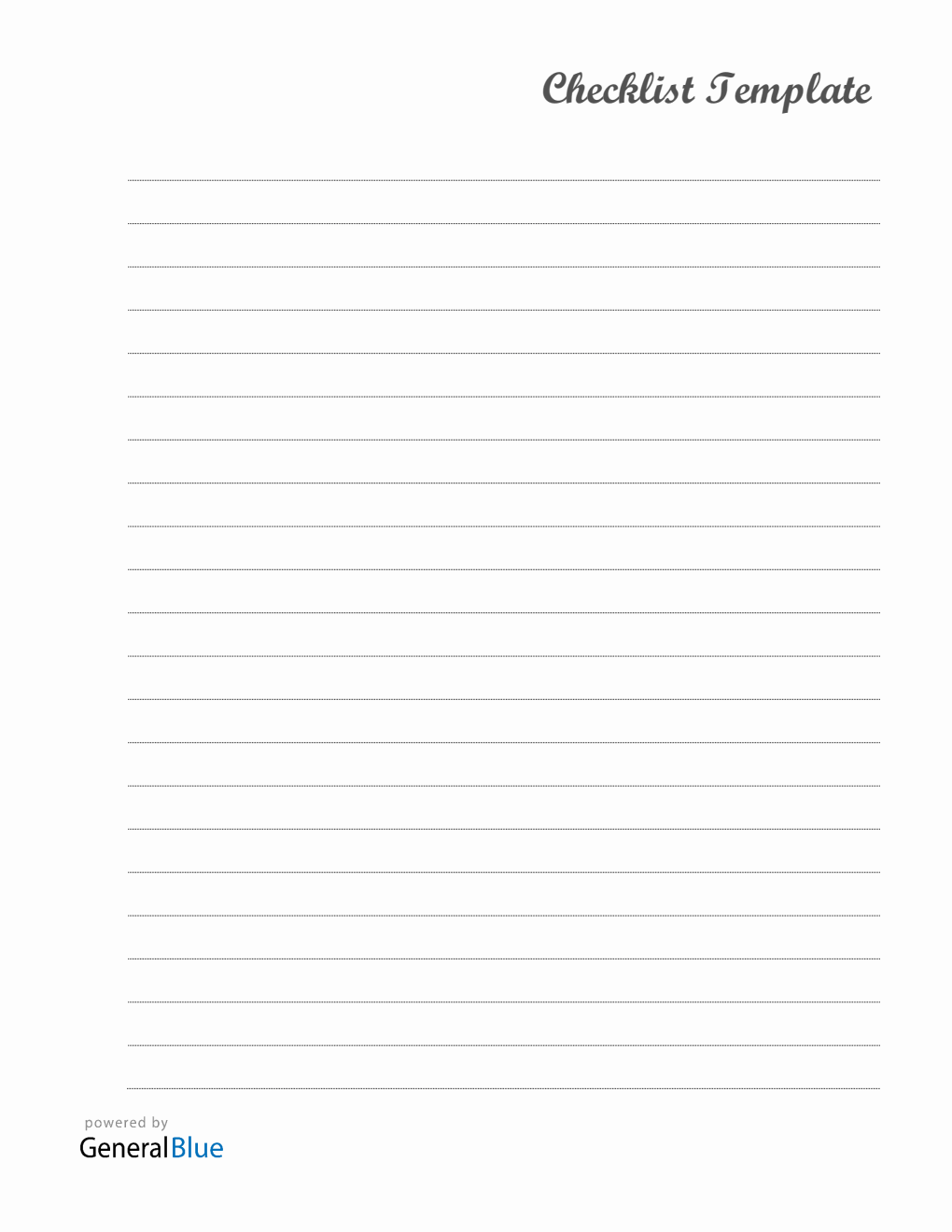 Checklist Template PDF (Letter)