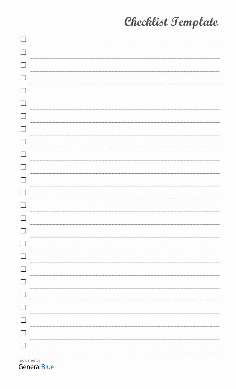 Checklist Template Word (Legal)