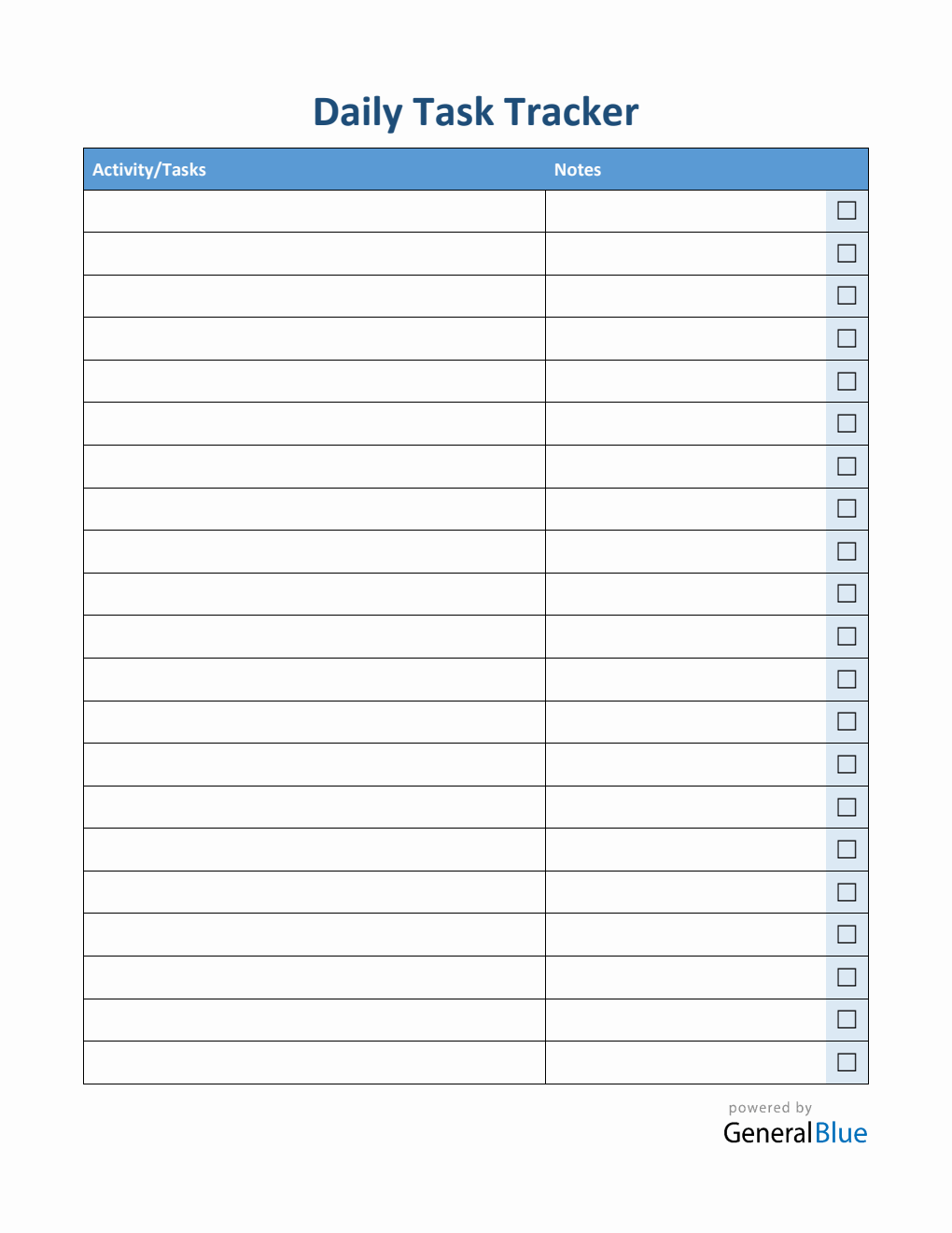 Free Basic Daily Checklist Template in Word