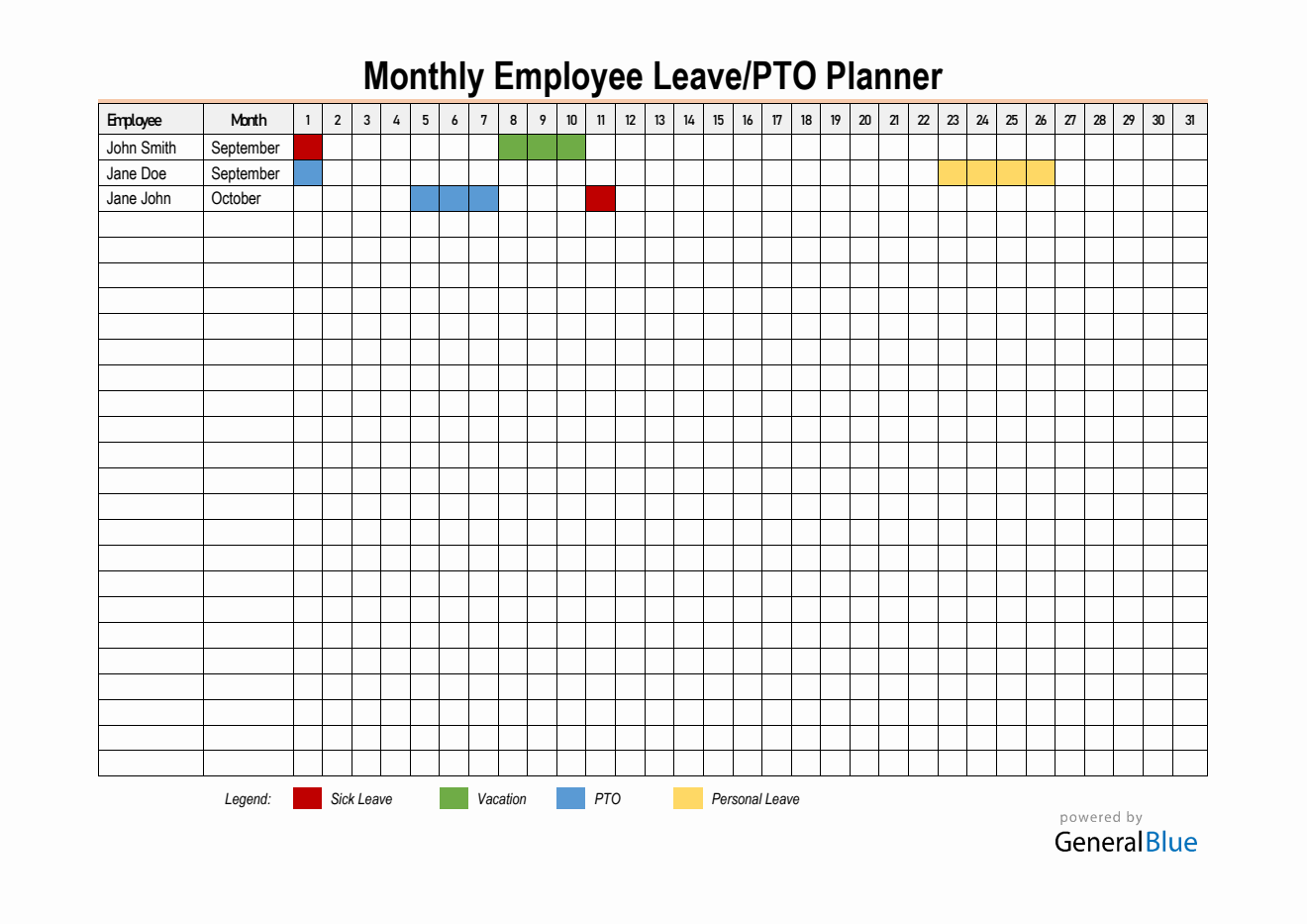 Free Employee Leave Tracker - Easy to Customize in Word