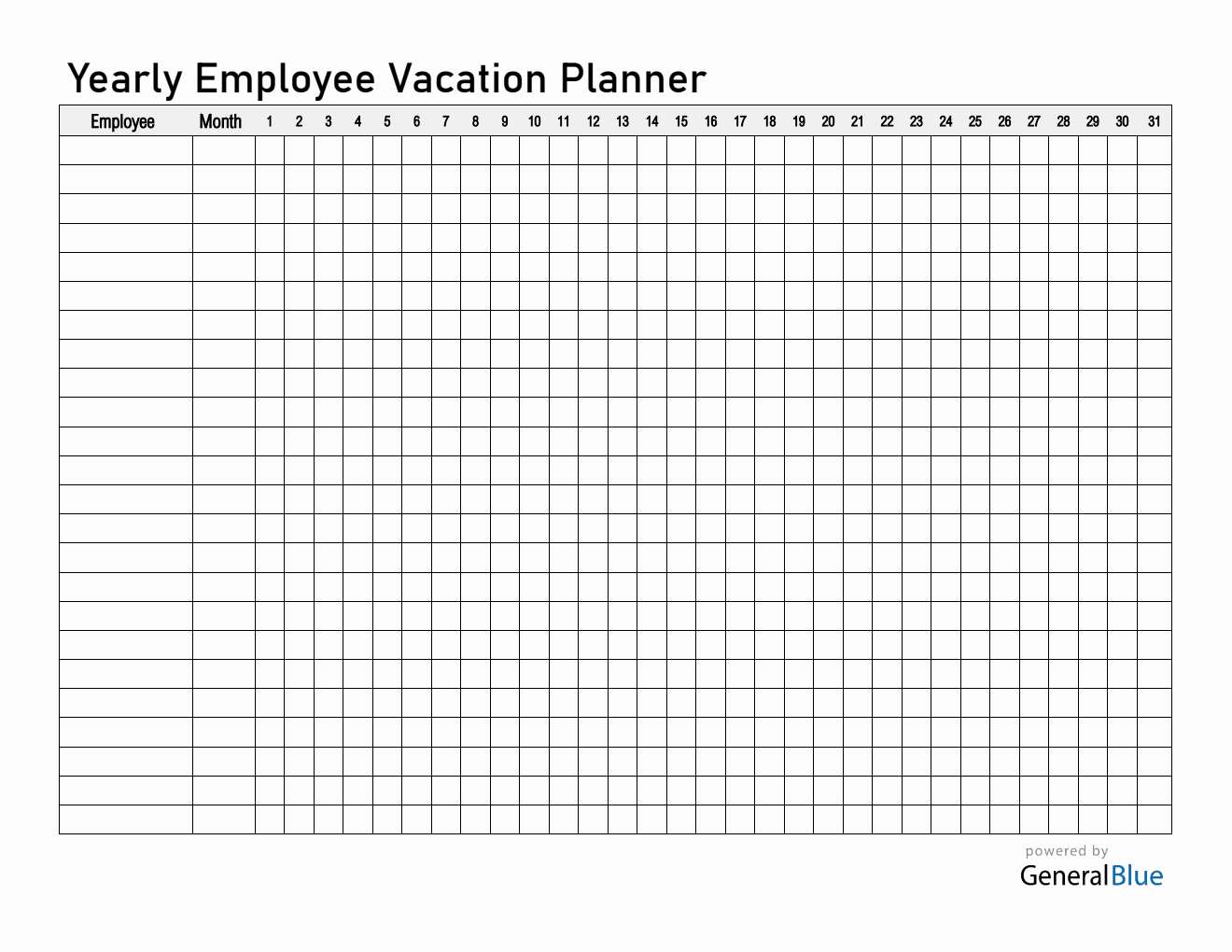 Free Employee Leave Tracker - Easy to Print in PDF