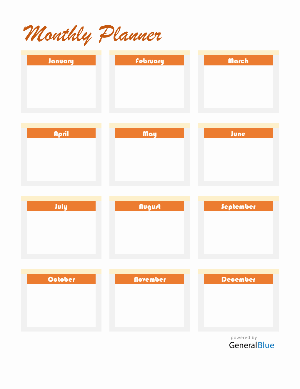 Free Excel Monthly Planner (Downloadable)