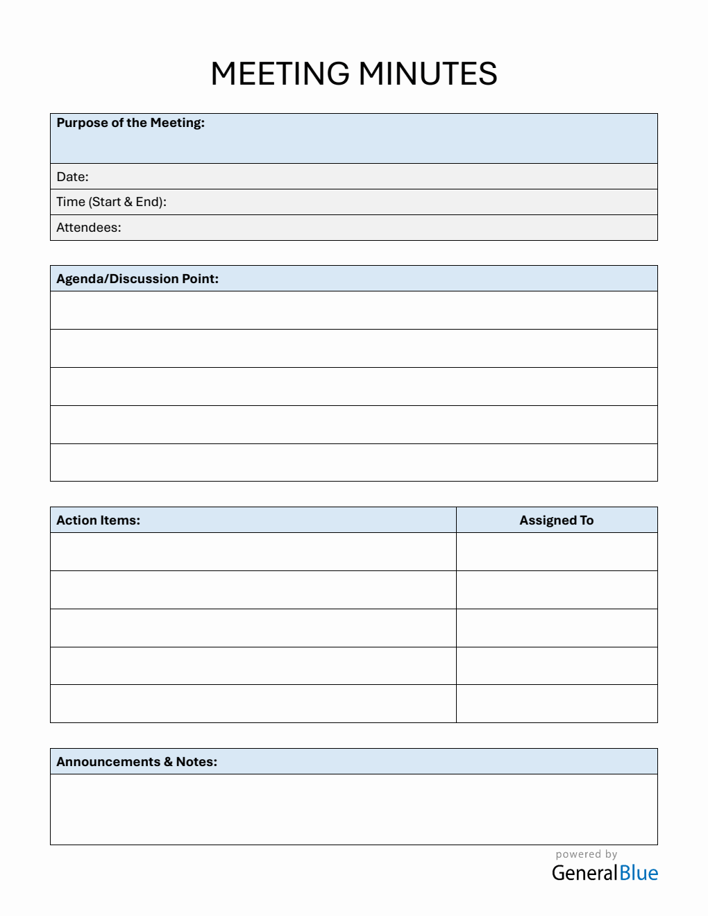 Meeting Notes Template | Download in Word