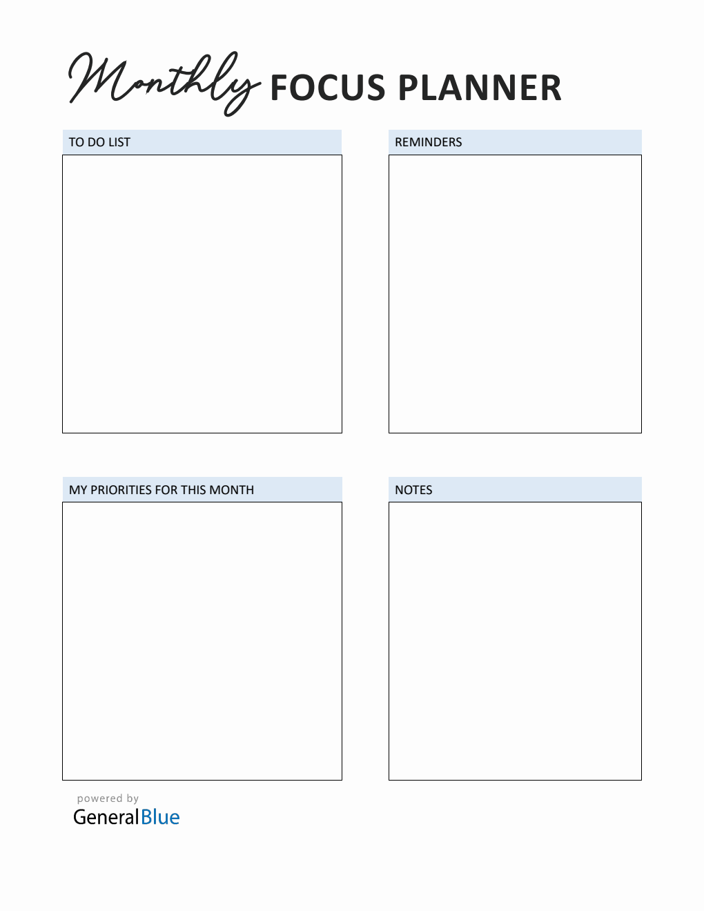 Printable Monthly Planner in PDF (Classic)