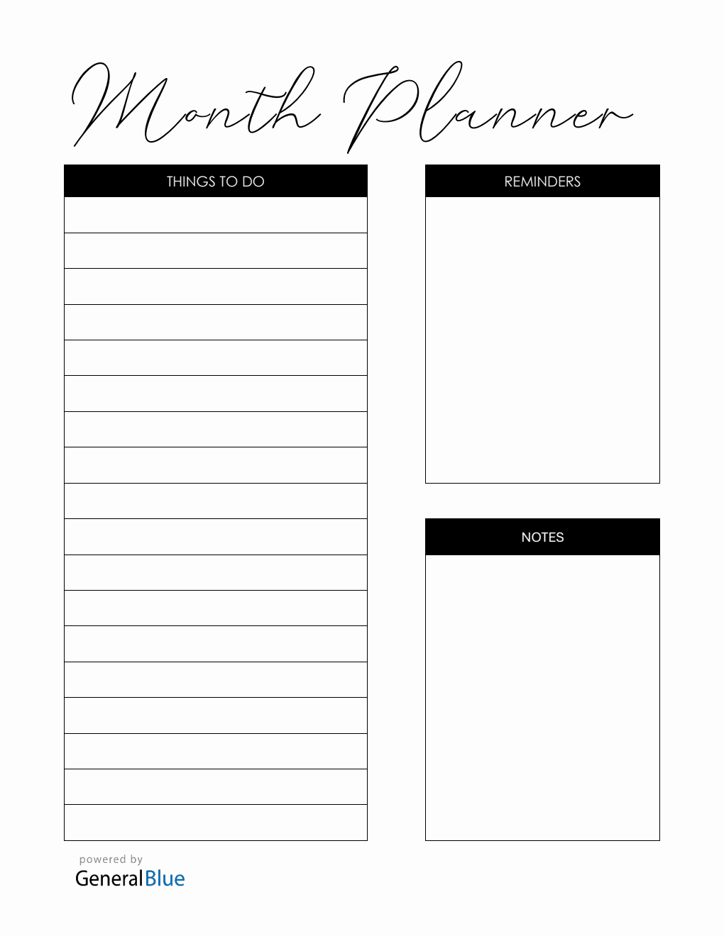 Editable Monthly Planner in PDF