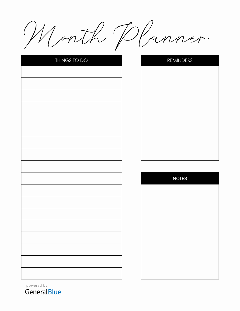 Editable Monthly Planner in Word