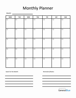 Monthly Planner in Word
