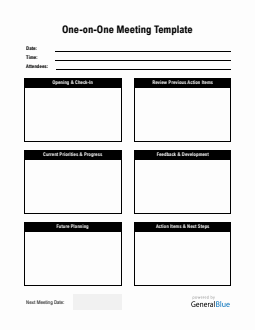 One-on-One Meeting Template Word (Black)