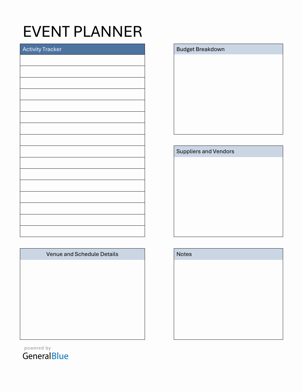 Event Planner Template in Word (Simple)
