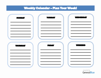 Customizable Weekly Calendar Template in Word Format