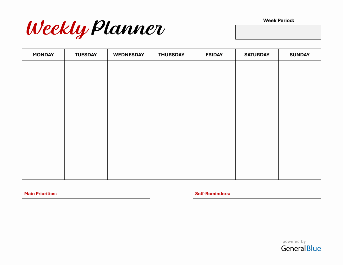  At-A-Glance Weekly Planner - Free Printable PDF