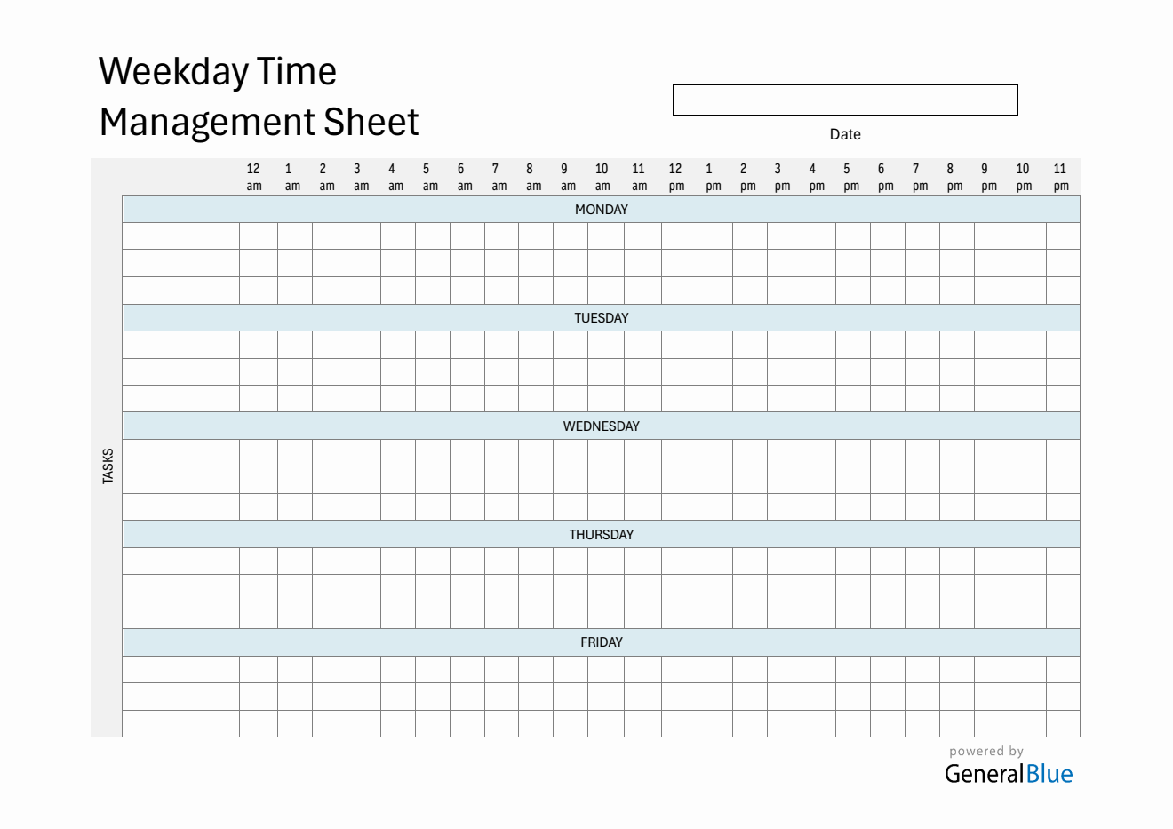 Weekly Schedule Template Word (24 Hours)