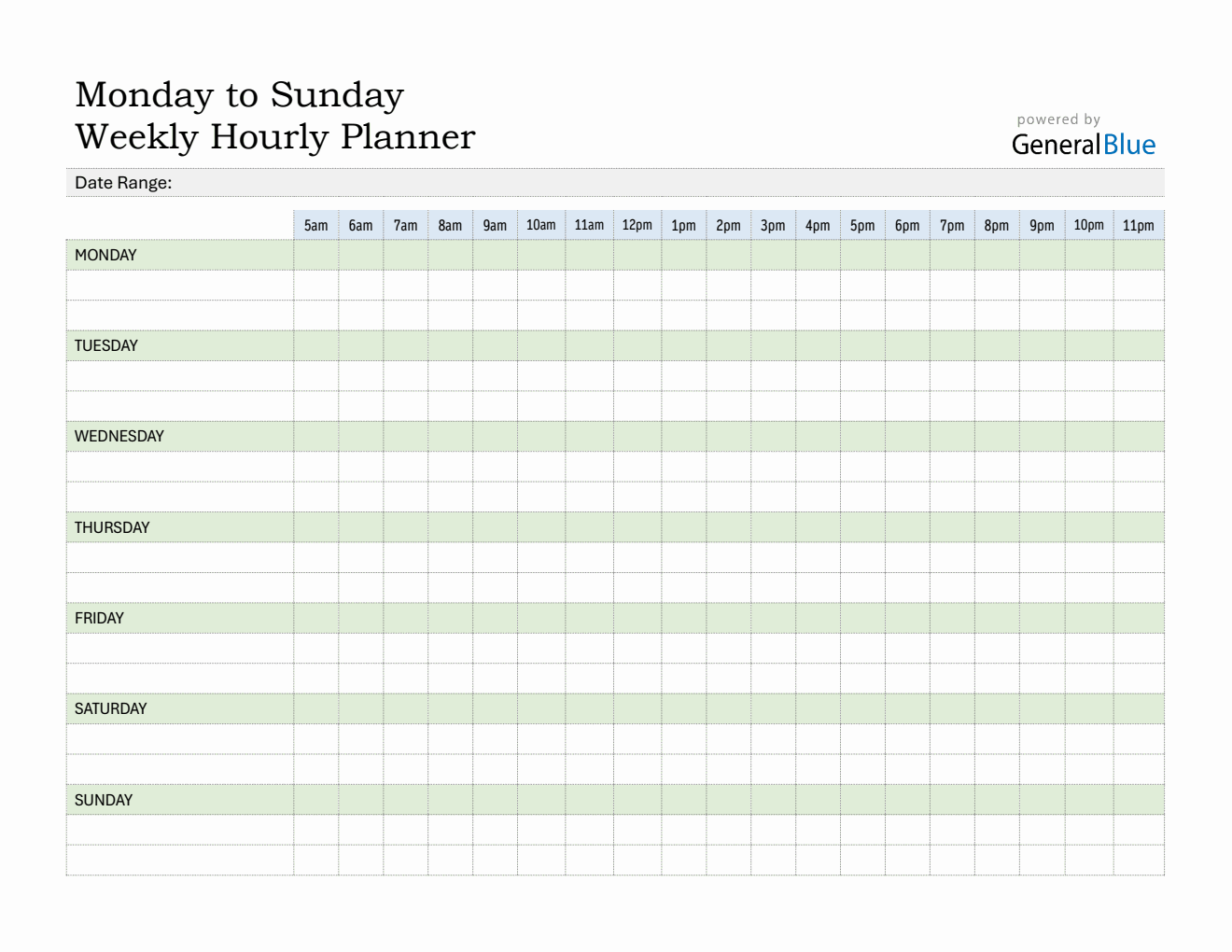 Weekly Schedule Template Word (Downloadable)
