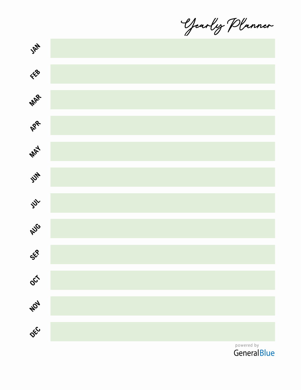Free Excel Yearly Planner (Green)