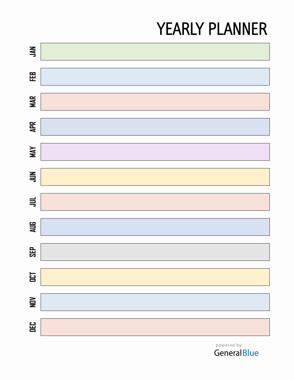 Free Yearly Planner Template Word (Colorful)