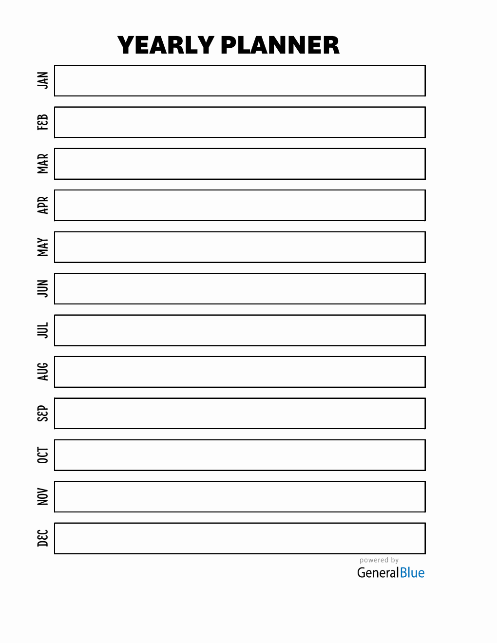 Free Excel Yearly Planner (Printable)