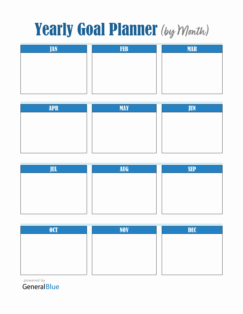 Yearly Planner - Free Fillable Word Template