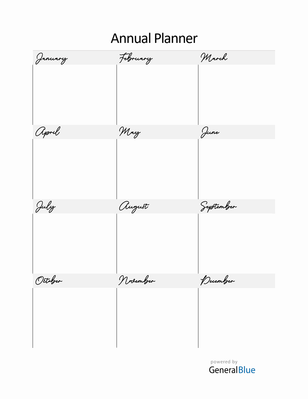Yearly Planner PDF - Free Customizable Template